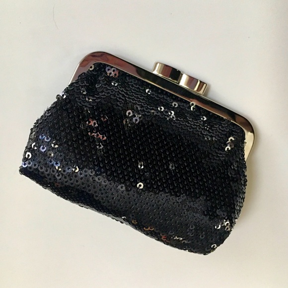 Victoria's Secret Accessories - Victorias secret black & silver sequin coin purse